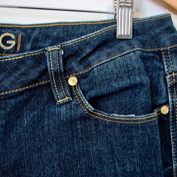 COOGI Bootcut Jeans Tall Dark Wash Stretch Embroidered Coogi Logo Size 12 - Picture 4 of 16